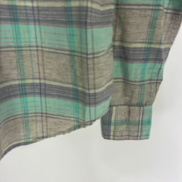 Simms Womens Small Green Plaid Long Sleeve Ruby River Shirt Snap Button Top - Picture 7 of 12